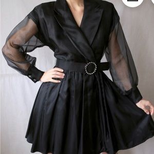 Vintage 80s/90s black puffy sleeve princess dress
